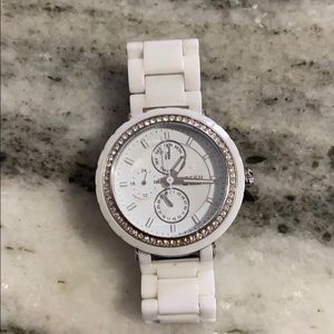 White ceramic fossil watch